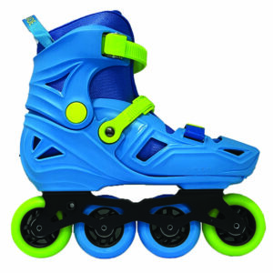 รองเท้าโรลเลอร์สเก็ตเด็กปรับขนาด S M L (เกรดอุปกรณ์กีฬา) สีฟ้า